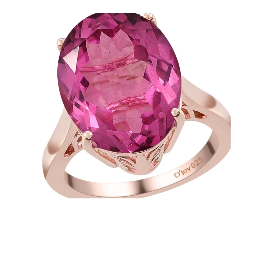 Pink Mystic Topaz Ring-Vermeil Rose
Gold over Sterling Silver Size 9 12.…